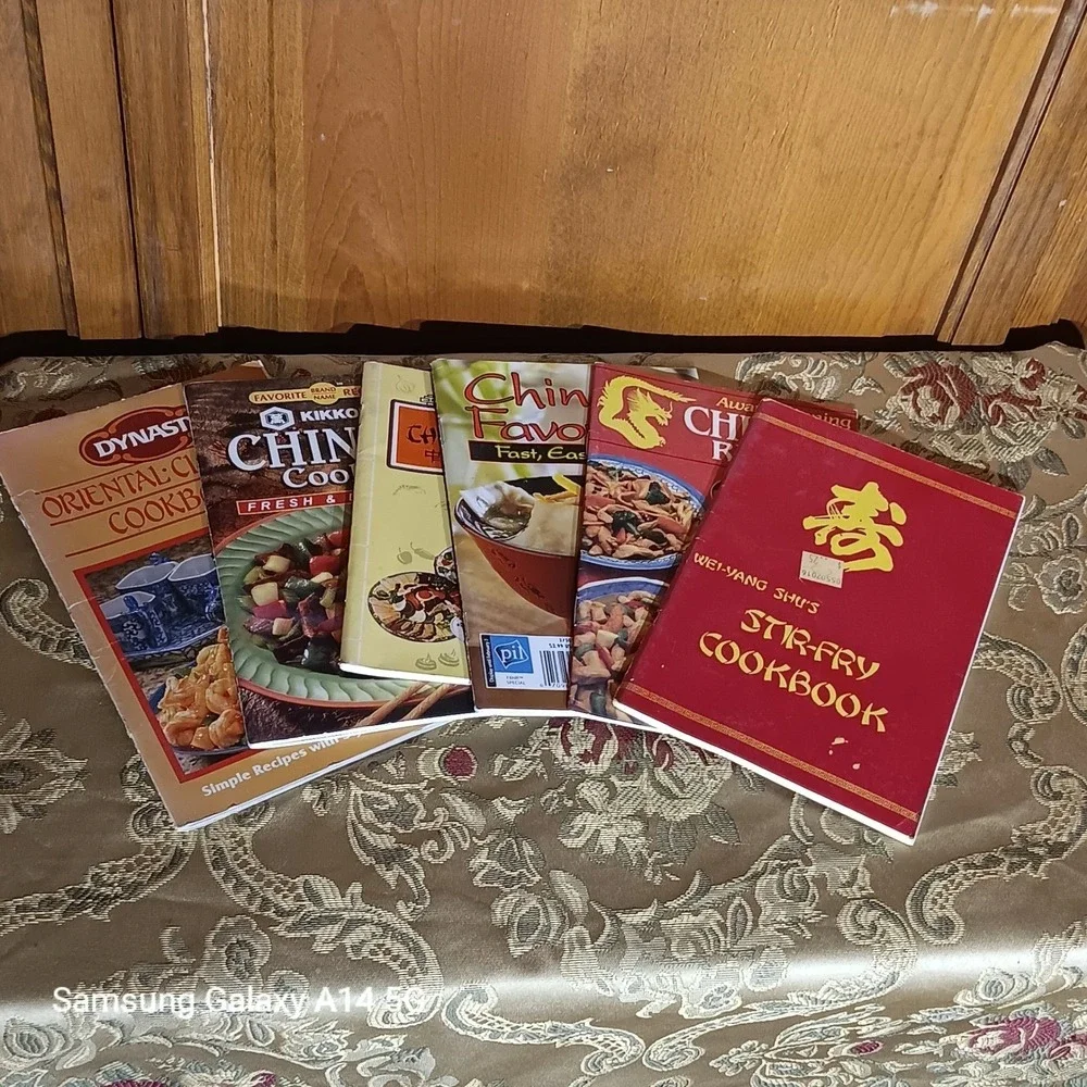 Vintage Chinese Cooking Recipe Booklet Lot Kikkoman Dynasty Stir-Fry 6pc + Clips